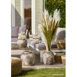 Vase en ciment rond - Gris