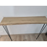 console en chêne massif et pieds épingle live edge CH3
