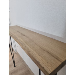 console en chêne massif et pieds épingle live edge CH3