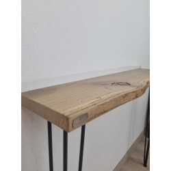 console en chêne massif et pieds épingle live edge CH1