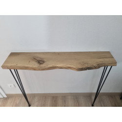 console en chêne massif et pieds épingle live edge CH1