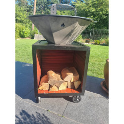 Braséro alsace artisanal bois/corten 800mm