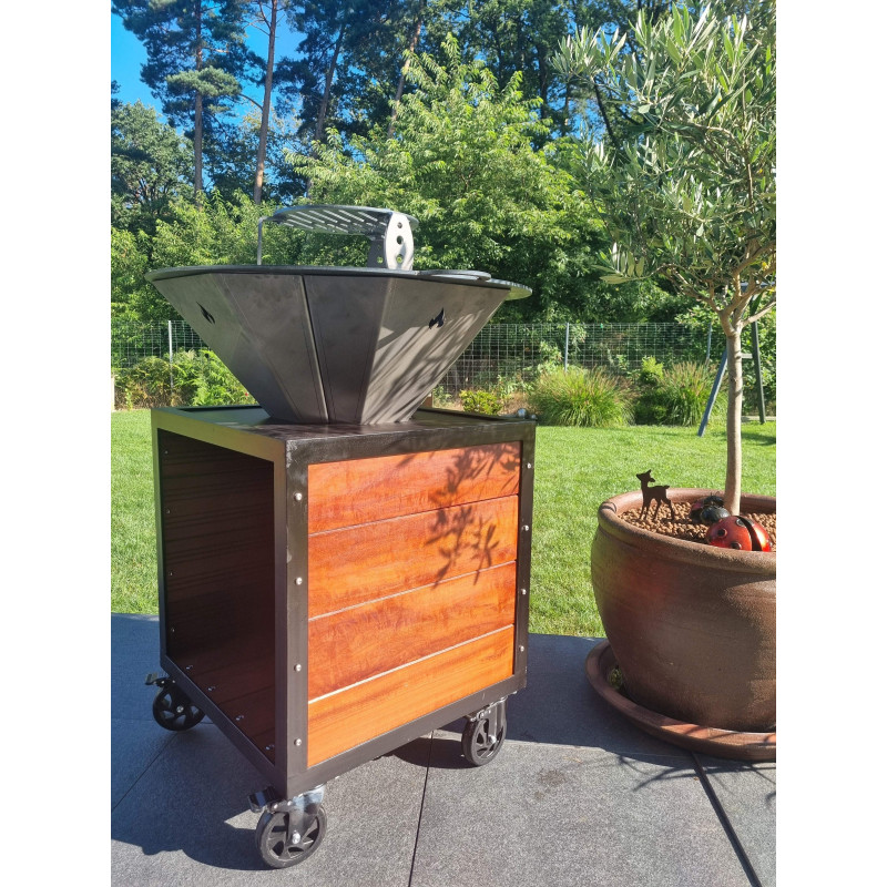 Braséro alsace artisanal bois/corten 800mm