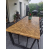 Table Artisanal en sapin Français type "CHEVRONS"